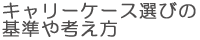 キャリーケース選びの基準や考え方